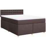vidaXL Box spring postelja z vzmetnico temno rjav 140x190 cm blago, (21305291) Cene