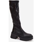 Boto Women's Boots with Thick Heel and Platform Slip-On Black Florinne | shoptok.hr