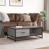 vidaXL Klubska mizica siva sonoma 90x57x35 cm inženirski les in kovina | Shoptok.si