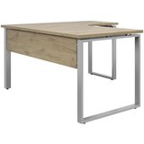 Voleo kotna pisalna miza leseni material bela, barve hrasta | Shoptok.si