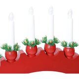  Božićni Svijećnjak s 10 LED Svijećama 3 pcs Crvena | shoptok.hr