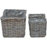  Saksija košarica s pohranom 3 pcs Siva Kubu Ratan | shoptok.hr