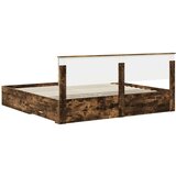  Okvir za krevet s uzglavljem Dimljeni hrast 200 x 200 cm | shoptok.hr