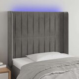  Uzglavlje svjetlosivo 103 x 16 x 118/128 cm baršunasto Cijene