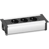 Razdelilna letev brez stikala 3-delna aluminij\, črna\, varnostni kontakt Schulte Elektrotechnik 159610000900, (20641576)