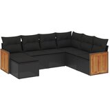  The Living Store Vrtna sedežna garnitura 7-delna z blazinami črn poli ratan - Vrtna Sedežna Garniture, (21452376) | Shoptok.si