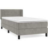 Box spring krevet s madracem svjetlosivi 90x190 cm baršunasti | shoptok.hr