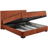 MID.YOU POSTELJA Z VZMETNICO 180 cm x 200 cm , tekstil, leseni material barve konjaka | Shoptok.si