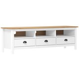 Maison Chic TV omarica - TV stojalo - Televizijska omarica Hill bela 158x40x47 cm trdna borovina, (21699721) | Shoptok.si