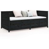  Dnevni ležaj crni 90 x 190 cm od masivne borovine | shoptok.hr