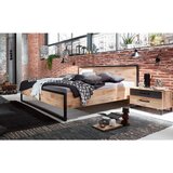 MID.YOU POSTELJA 180 cm x 200 cm , leseni material barve grafita, barve hrasta | Shoptok.si
