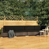 Maison Chic Seti vrtnega pohištva - Vrtna garnitura - Vrtni pohištvo set z blazinami 4-delna poli ratan siva, (21797516) | Shoptok.si
