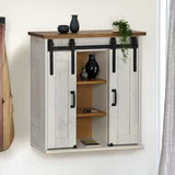 vidaXL Viseći ormarić HALDEN 2 klizna vrata bijeli 75x22,5x70 cm bor