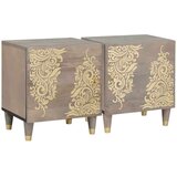  Noćni ormar 2 pcs Siva 40 x 33 x 46 cm masivno drvo manga u