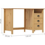  Radni stol Hill s 3 ladice 120 x 50 x 74 cm od masivne borovine | Eponuda.ba