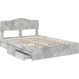  Postelja s shranjevanjem z vzglavjem Betonsko siva 150 x 200 cm, (5000106081) | Shoptok.si