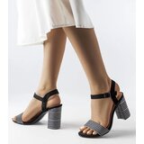 Gemre Black sandals adorned with silver thread Aurelita | shoptok.hr