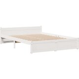 vidaXL Knjižna postelja brez vzmetnice bela 135x190 cm trdna borovina | Shoptok.si