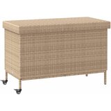 vidaXL Vrtna kutija za pohranu s kotačima miješana bež 110x55x73 cm | shoptok.hr