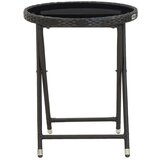  3-dijelni vrtni bistro set od poliratana i stakla crni | shoptok.hr