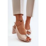 Kesi Elegant high-heeled sandals with embellishments, beige Trasea Cene