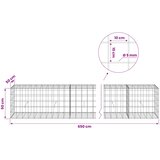  Gabion s žicom debljine 5 mm i mrežom 10x10 cm 650x50x50 cm | shoptok.hr
