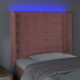  LED uzglavlje ružičasto 93x16x118/128 cm baršunasto | shoptok.hr