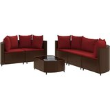  6-dijelni set vrtnih sofa od poliratana s jastucima smeđi | shoptok.hr