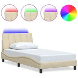  Okvir za krevet bez madraca Hanko krem 100 x 200 cm od tkanine | shoptok.hr