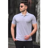 Madmext Basic Gray Polo Neck Men's T-Shirt 5101 Cene