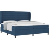  Box Spring Postelja z Blazino Modra 200x200 cm Tkanina, (22051539) Slike