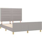  Posteljni okvir z vzglavjem svetlo siv 140x200 cm blago, (20788403) | Shoptok.si