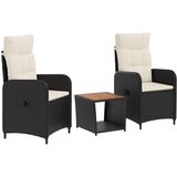  Set lounge namještaja za vrt 3 kom. Crna i krem-bijela | shoptok.hr