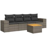 Maison Chic Seti vrtnega pohištva - Vrtna garnitura - Vrtni pohištvo set 5-delna z blazinami siv poli ratan, (21814178) | Shoptok.si