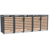  Westman - Spremište za 5 kanti za smeće Lacina | 5x240L | Izgled antracit/drvo | 80x332x116 cm - BRANDED IN GERMANY | shoptok.hr