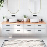  Kupaonska radna ploča svjetlosmeđa 200x40x(2-6) cm masivno drvo | shoptok.hr