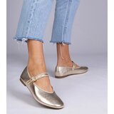 Gemre Golden women's ballet flats with a buckle Mollis | Shoptok.si