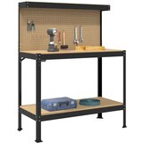 vidaXL Delovne klopi s polico Črna 81 x 41 x 145 cm Konstruiran les, (5000110607) | Shoptok.si