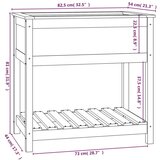 vidaXL Visoka greda s polico črna 82,5x54x81 cm trdna borovina | Shoptok.si