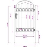  Ogradna vrata ASSEN 100 x 150 cm Čelik s prahom premazan Siva | shoptok.hr