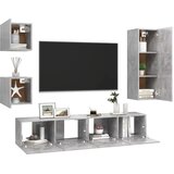  5-dijelni set TV ormarića siva boja betona konstruirano drvo | Shoptok.si