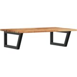  Zidna polica za umivaonik od čelika i masivnog bagremovog drva Smeđa 100 x 50 x 2 cm | shoptok.hr