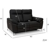 Furnhouse Raztegljiv kavč za 2 osebi Selesta črno usnje, (21141150) | Shoptok.si