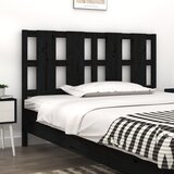  Uzglavlje za krevet crno 125,5 x 4 x 100 cm od masivne borovine | shoptok.hr