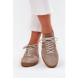 Zazoo Suede Low Sneakers Women Dark Beige N1068 | shoptok.hr