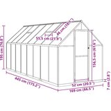  Rastlinjak z okvirjem antracit 445x169x195 cm aluminij | Shoptok.si