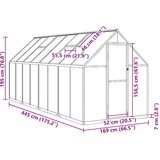  Staklenik s okvirom antracit 445 x 169 x 195 cm aluminijski | shoptok.hr