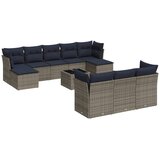vidaXL 11-delni vrtni komplet sedežnih garnitur z blazinami siv poli ratan, (5000293944) | Shoptok.si