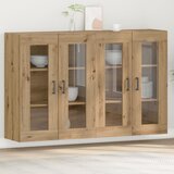 vidaXL Visoka montirana omarica Set 2 Artisan hrast Inženirski les | Shoptok.si