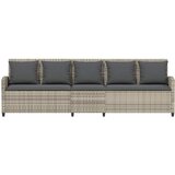  Vrtna sofa 5-sjed s jastucima svijetlo sivi poliratan | shoptok.hr